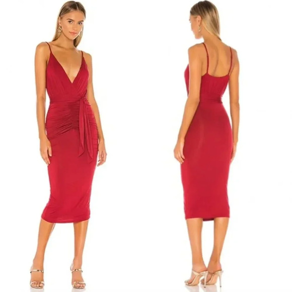 Privacy Please Magnolia Midi Dress in Burgundy - Picture 1 of 6